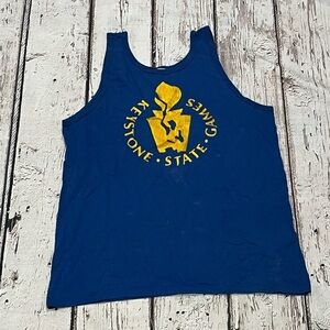 Vintage 1980s Keystone Games Pennsylvannia 80s Tank Top Tee Tshirt